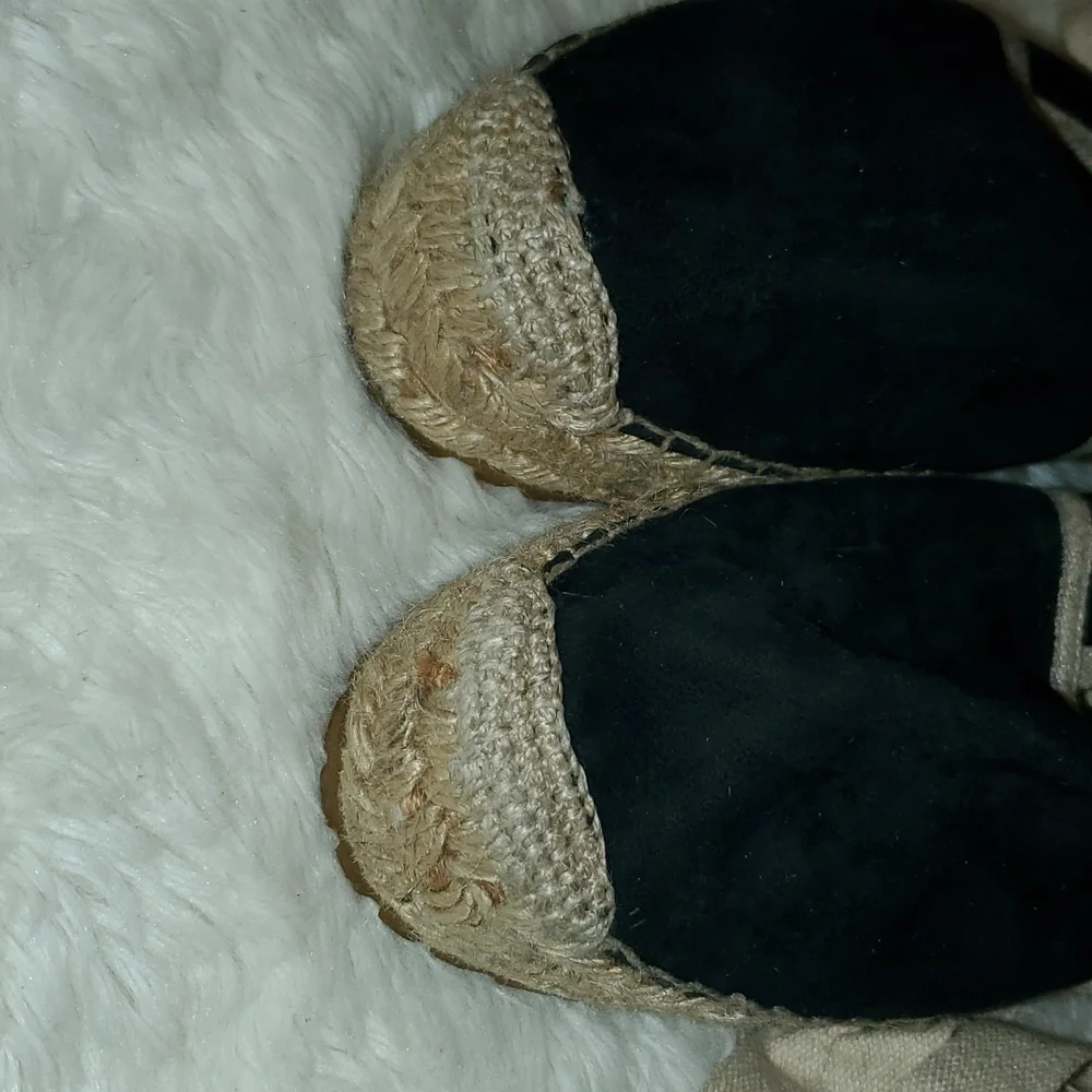 Ralph lauren suede‎ lace-up platform espadrilles